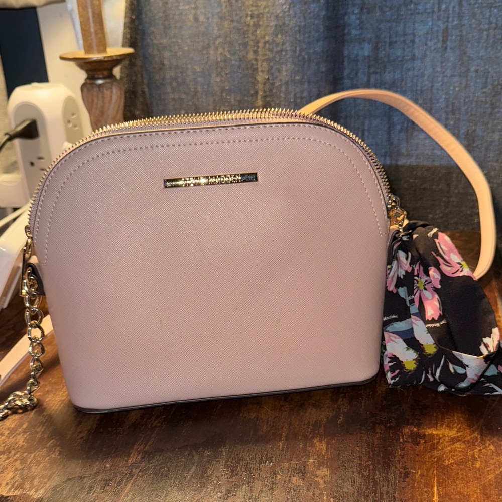 Steve Madden Blush Crossbody Bag with Floral Scarf